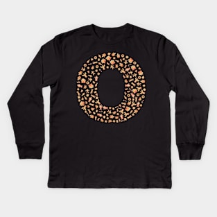 Letter O Initial Christmas Decorations Gingerbread Kids Long Sleeve T-Shirt